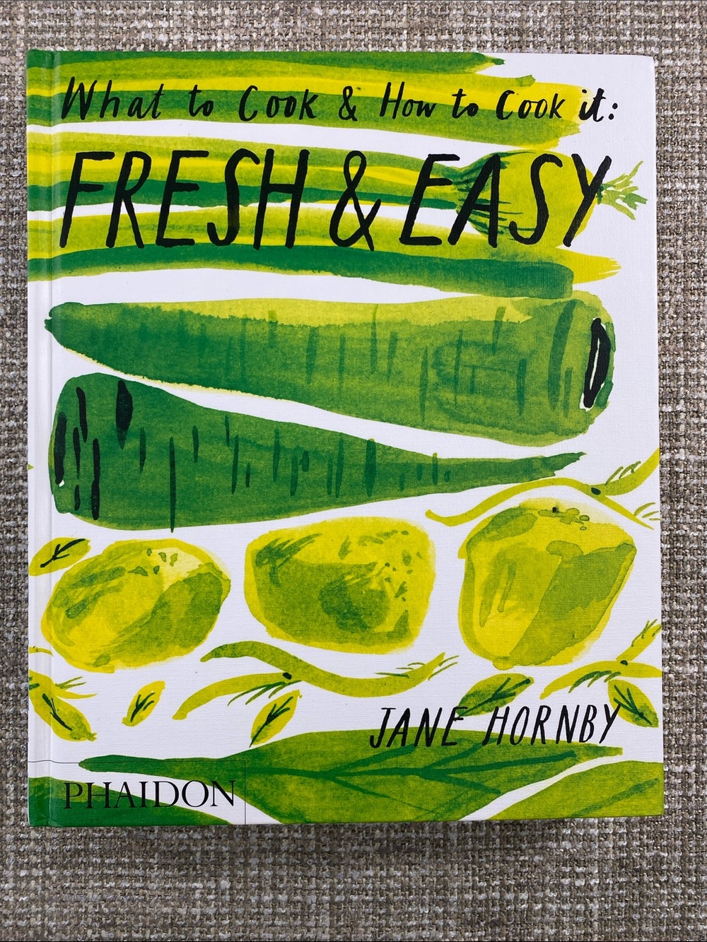 Phaidon Fresh & Easy Cookbook Green and Yellow Illustrated Cover Jane Hornby